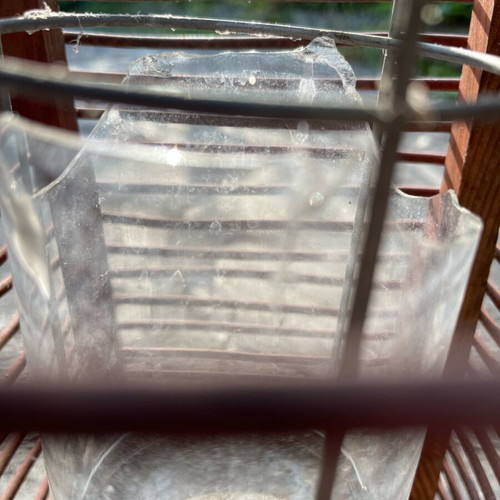 Garden lantern used with slightly broken glass