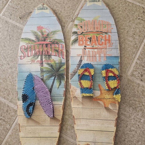 Handmade wall decor surfboard-shaped set of 2, new