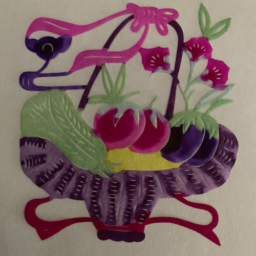 Paper-Cut Artworks framed, like new, floral and fruit baskets
