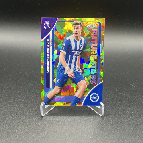2025-26 Topps Chrome EPL Charalambos Kostoulas Sapphire Gold card new