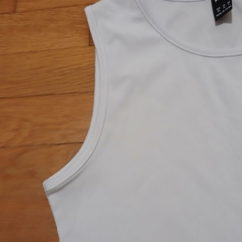 Shein white basics solid round neck tank bodysuit size XS like new