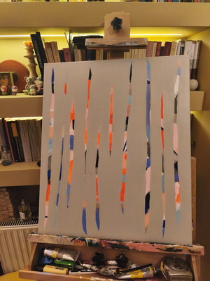 Abstract painting 50x60 canvas, like new, handmade
