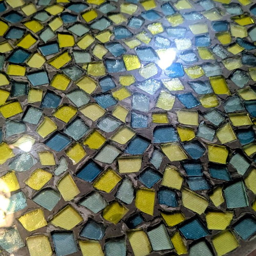 Handmade Decorative Mosaic Tray (Glass & Faience), 28cm diameter