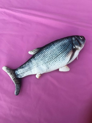 Cat toy moving fish with battery like new