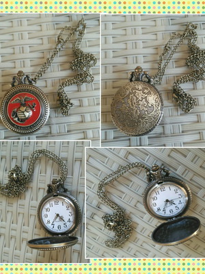 Pocket watch new with United States Marine Corps emblem