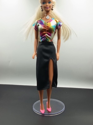 Clothes set for fashion doll: skirt, blouse, shoes
