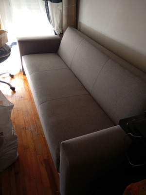 Three-seater sofa with storage and semi-double bed