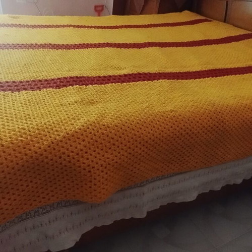 Handmade knitted blanket for double bed, new, 2.5x1.9 meters
