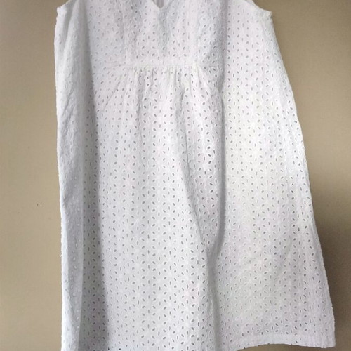 White Broderie Sleeveless Dress H&M Conscious Collection size M like new