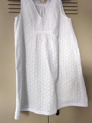 White Broderie Sleeveless Dress H&M Conscious Collection size M like new