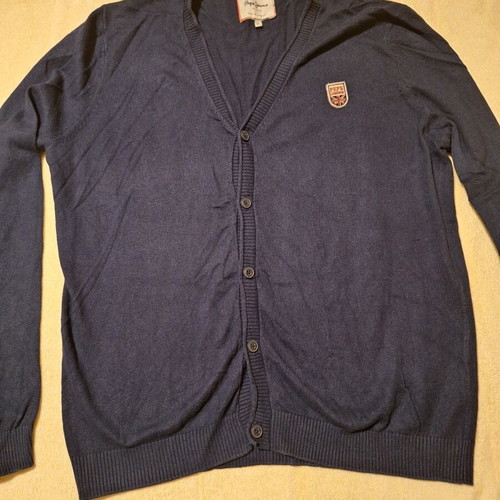 Pepe Jeans men's cardigan used, knitted with buttons, blue, XL