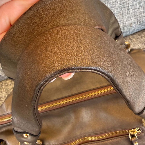 Kesslord leather shoulder bag used, brown, 26x34x12 cm