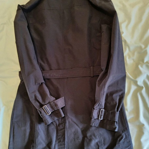Harley Davidson women's trench coat size S-M used, black, with belt and zipper
