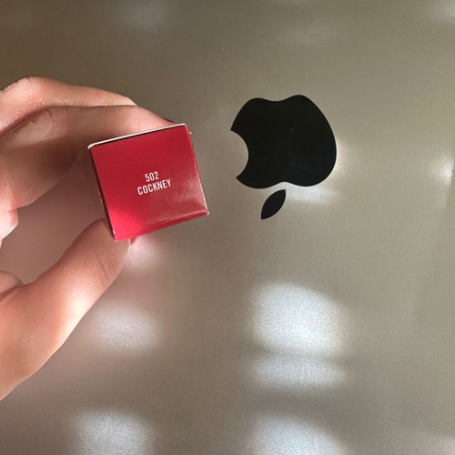 MAC lipstick shade Cockney new, red with subtle shine