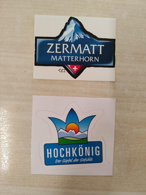 Ετικέτες Zermatt Matterhorn και Hochkönig, Ελβετία και Αυστρία