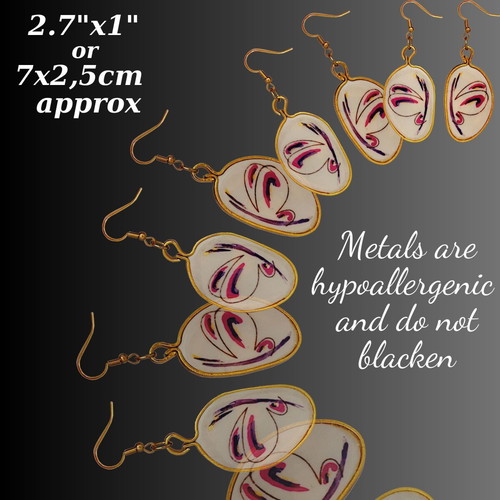 Crazy Butterfly earrings handmade, new, multicolor, gold-tone