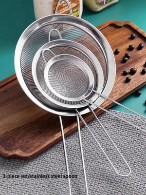 Set of 3 stainless steel kitchen strainers new