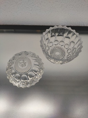 Glass fondantière with embossed design new