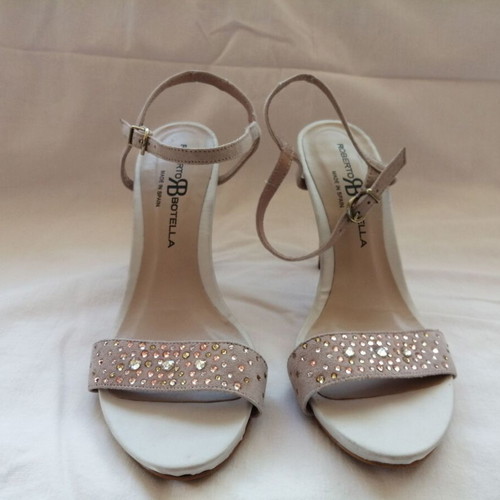 Roberto Botella women's high heel sandals size 38, pink crystals