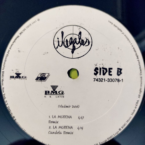 Ilegales La Morena 12'' Vinyl Single used, Latin House Merengue 1995