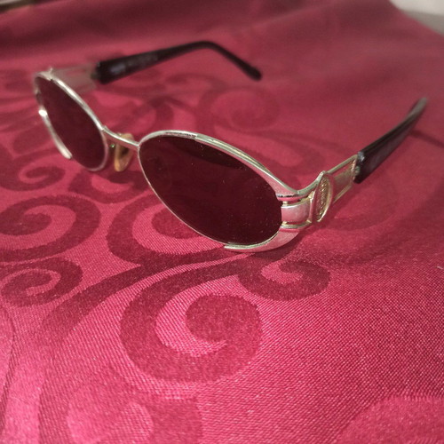 Glasses frame used, black and silver, with case and cleaning cloth