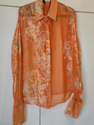 Vassia Kostara floral shirt like new, orange, size S
