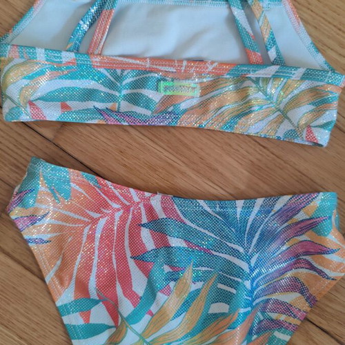 Girls' swimsuit, size 6 years, multicolour