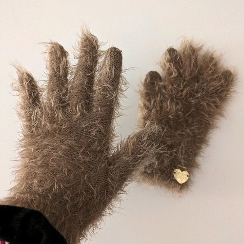 Brown gloves one size made of nylon and acrylic, new