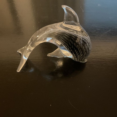 Murano crystal dolphin like new made of blown glass