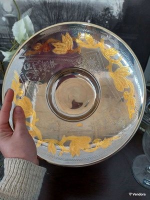 Silver-plated centerpiece with 24k gold details like new