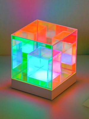 Επιτραπέζιο φωτιστικό Infinity Cube πολύχρωμο, καινούργιο