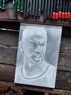 Σκίτσο Michael Jordan σε χαρτί Α5 με μολύβι κατόπιν παραγγελίας