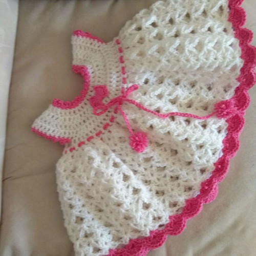 Handmade baby dress from hypoallergenic yarn new