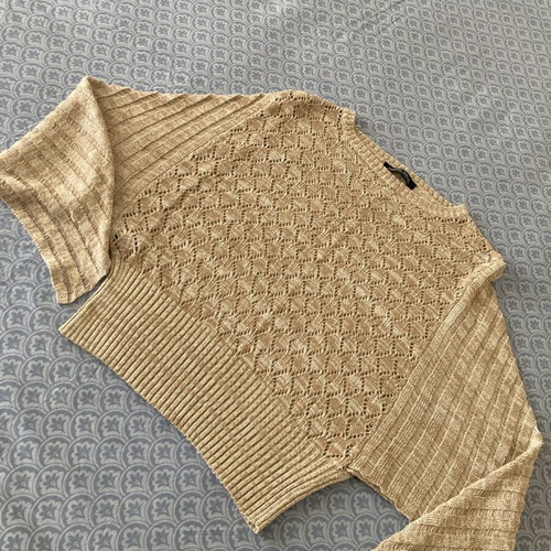 Knitted blouse like new, size M, beige with brown shades