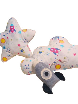 Set of 3 with pillows and spaceship evil eye amulet new