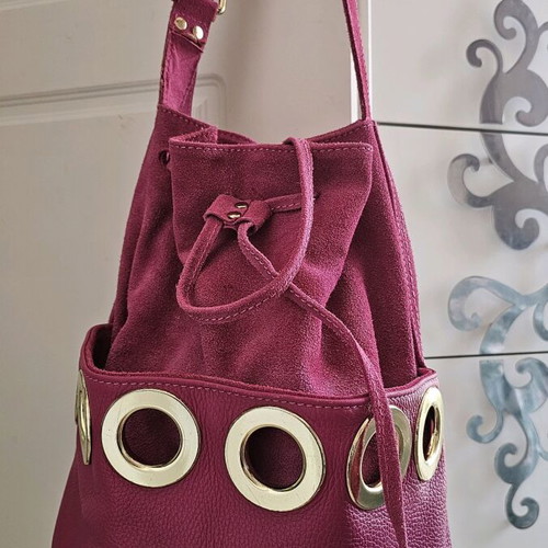 Borse in Pelle crossbody bag used, pink suede