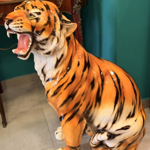 Porcelain tiger figurine