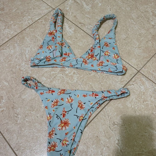 Nikama bikini set medium floral turquoise