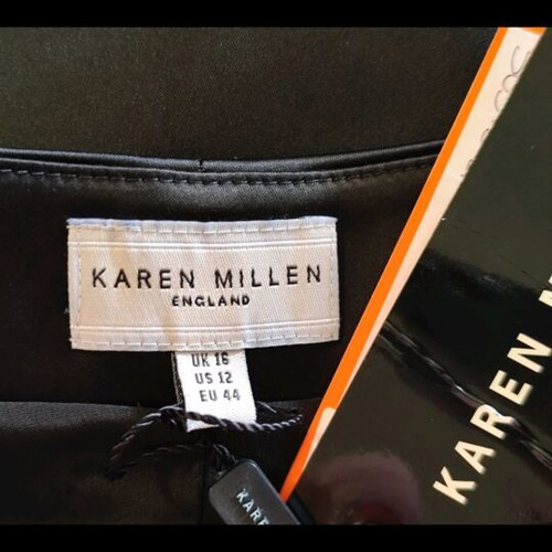 Karen Millen dress black satin, new, formal strapless
