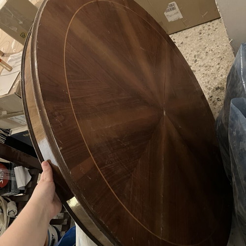 Vintage round wooden table, 110cm diameter