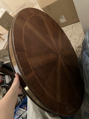 Vintage round wooden table, 110cm diameter