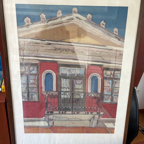 Framed art print used, size 70x50, with frame damage