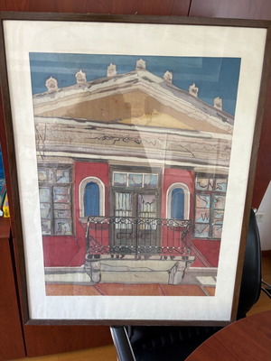 Framed art print used, size 70x50, with frame damage
