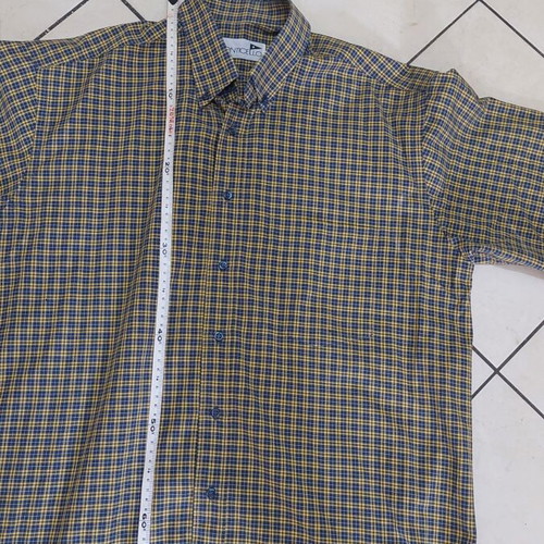 Monticello men's cotton shirt like new, multicolor yellow, size L