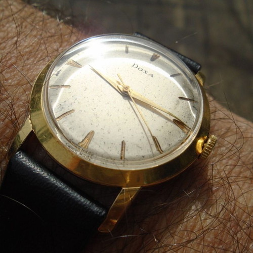Doxa winding watch used, men's, white