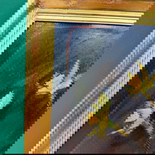 Έργο τέχνης Γ. Πατριαρχέας μεταχειρισμένο, βάζο με λουλούδια σε κορνίζα