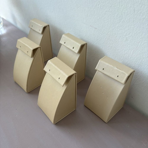 Earring display stands used, set of 5 cream color