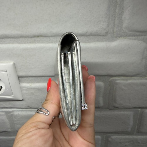 Swarovski Small Wallet, silver with crystal detailing