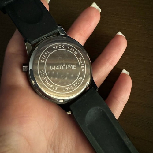 WatchMe unisex watch new, black rubber strap