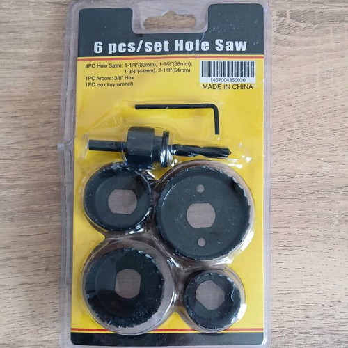 Hole saw set 6 pieces new for wood, plastic, melamine, drywall